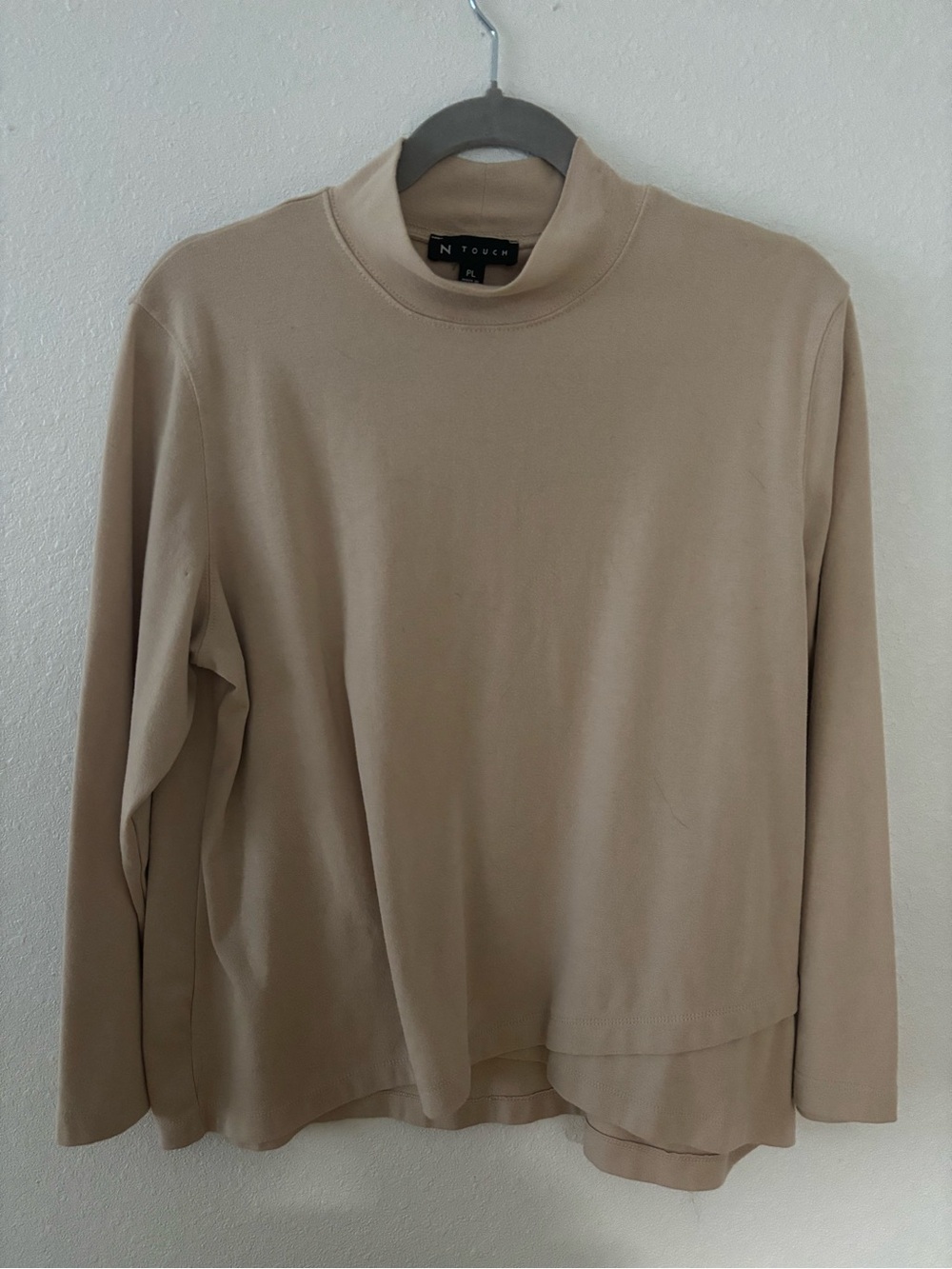 N Touch Women's Cream Long-Sleeve Mock Neck Sweater